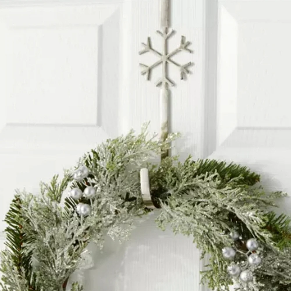 ❗Wondershop Metal Wreath Hanger with Snowflake Brushed Nickel 15
